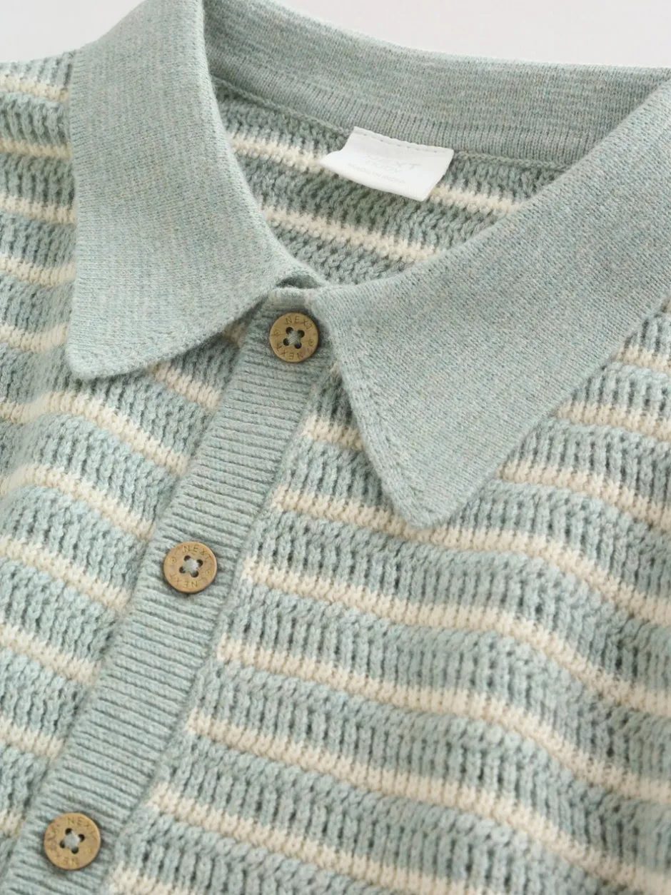 Shorts|Next Saliegroen gestreept - Knitted Top and Shorts Baby Set (0mths-2yrs)