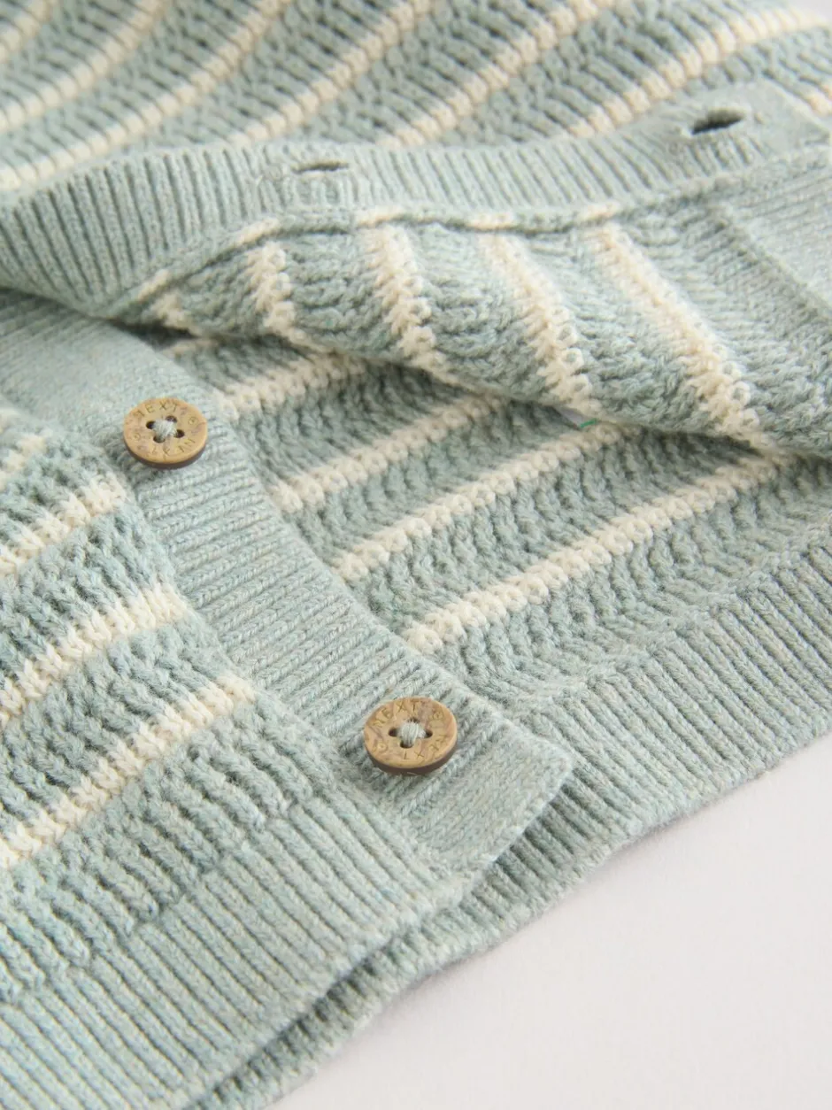 Shorts|Next Saliegroen gestreept - Knitted Top and Shorts Baby Set (0mths-2yrs)