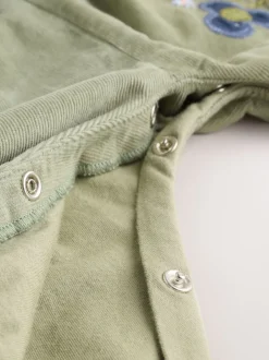 Rompertjes En Tuinbroeken|Sets En Combisets|Next Saliegroen met borduursel - 2 -delige Baby Set van Bodysuit met Lange mouwen en corduroy bretelbroeken (0mnd -3jr)