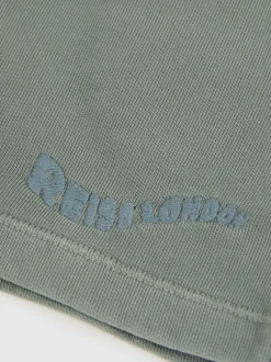 Shorts*Reiss - Perry Cotton Brand-Embroidered Shorts Saliegroen met wassing
