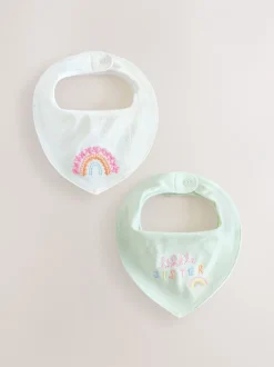 Slabbetjes*Next - 2 Babyslabbetjes Family Saliegroene zus
