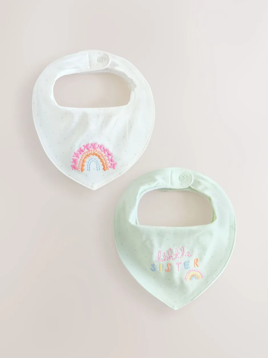 Slabbetjes*Next - 2 Babyslabbetjes Family Saliegroene zus