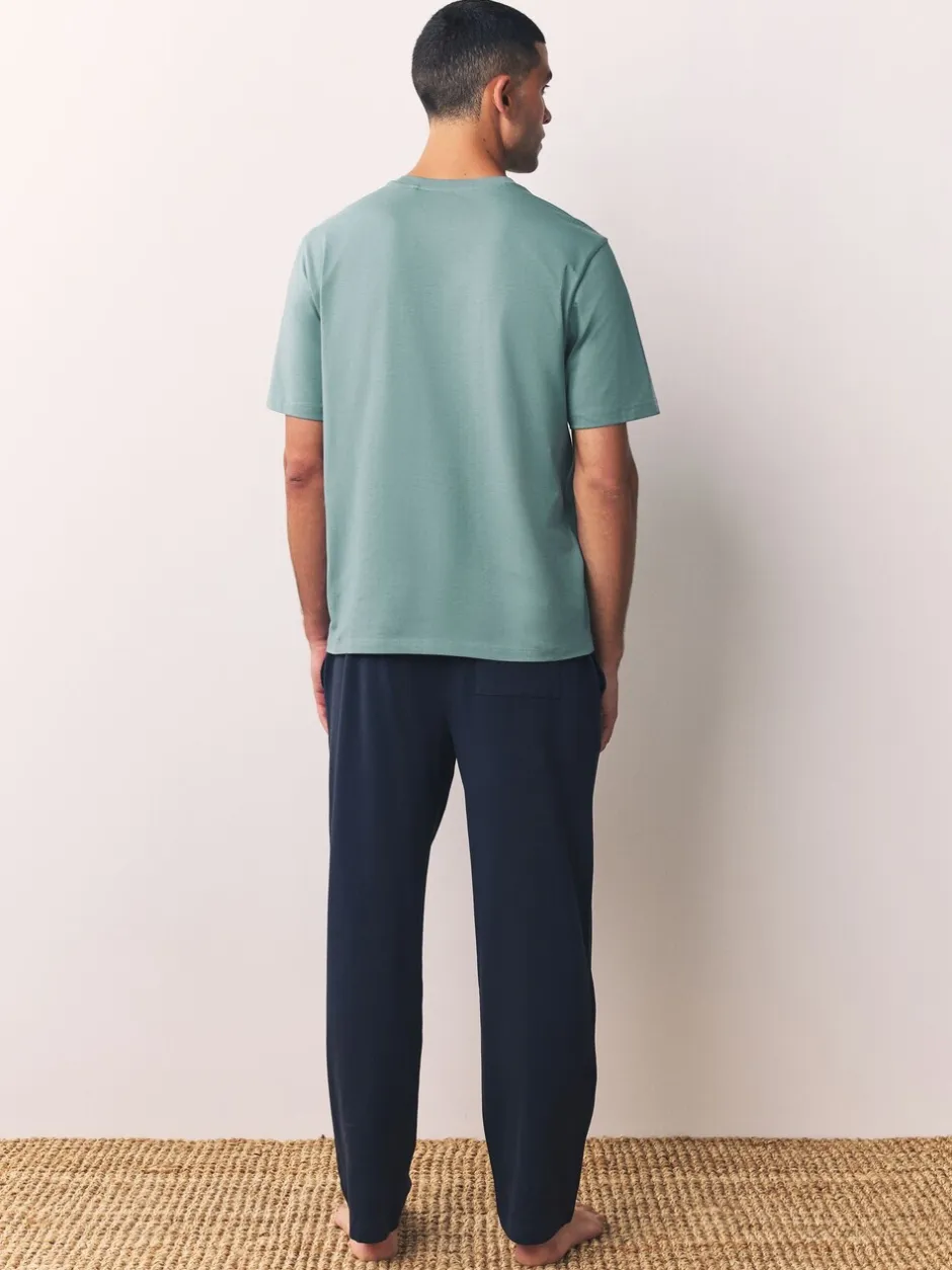 Pyjama's|Next Saliegroen/leisteengrijs - Set van 2 jersey open lange pyjamaset