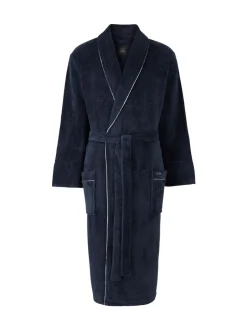 Kamerjassen En Badjassen*Savile Row Company - Fleece badjas met biezen