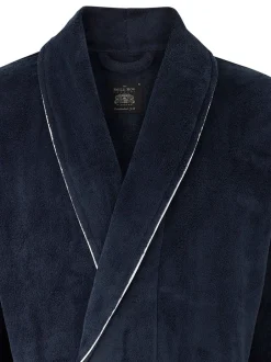 Kamerjassen En Badjassen*Savile Row Company - Fleece badjas met biezen