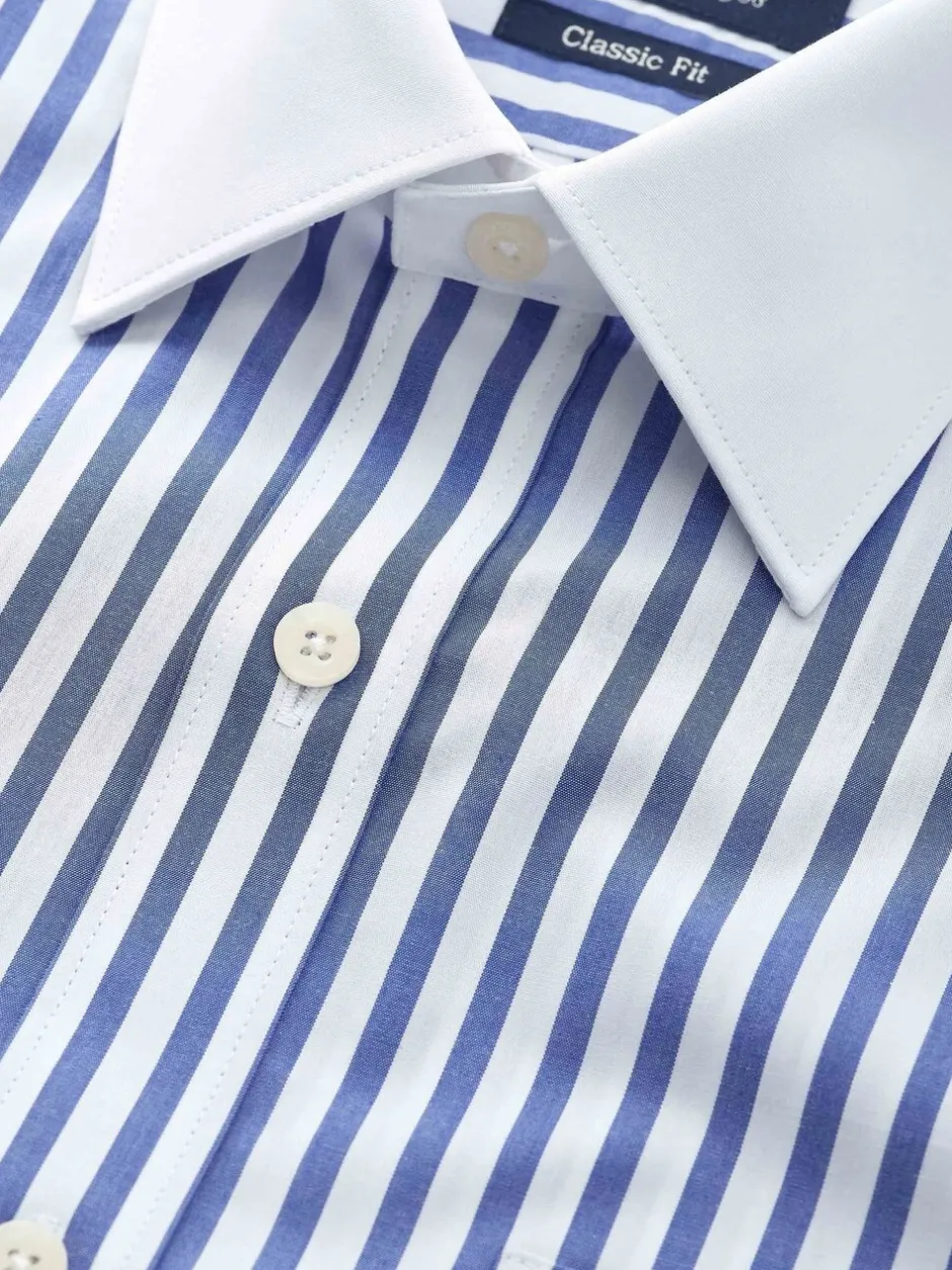 Formele Overhemden|Shirts*Savile Row Company Classic Fit Striped Cotton Winchester Double Cuff Formal Shirt