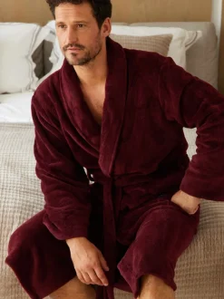 Kamerjassen En Badjassen|Savile Row Company Lightweight Soft Fleece Dressing Gown
