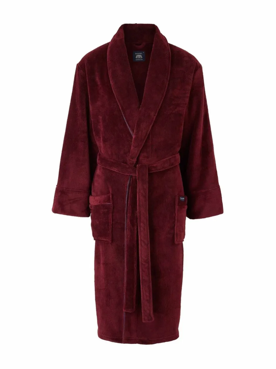 Kamerjassen En Badjassen|Savile Row Company Soft Fleece Dressing Gown With Piping