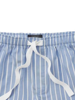 Shorts|Savile Row Company Twill Wide Stripe Cotton Lounge Shorts