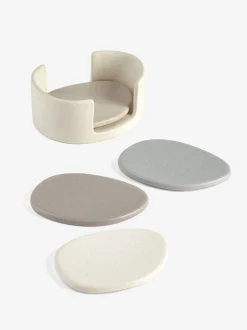 Tafellinnen En Placemats |Next Scandi keramische onderzetters in houder met kiezelmotief