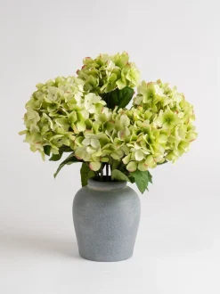 Kunstbloemen|Scottish Everlastings Ltd Artificial Hydrangeas in Grey Vase