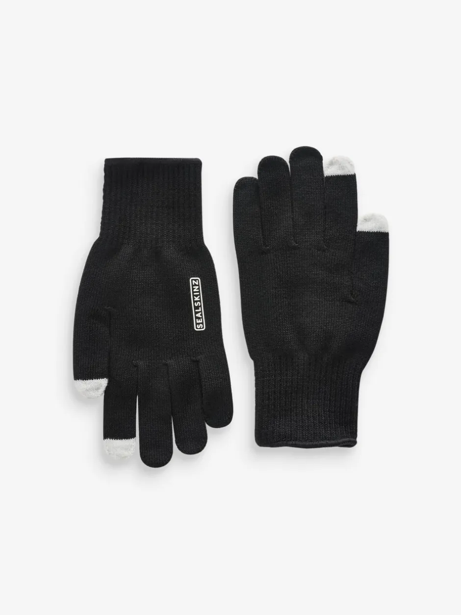 Mutsen, Sjaals En Handschoenen*Sealskinz Hanworth Solo Merino Black Gloves