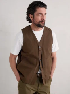 Vesten*Seasalt Cornwall heren gilet van katoen met meter