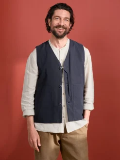 Vesten*Seasalt Cornwall Mens Cotton Metern Regular Fit Waistcoat