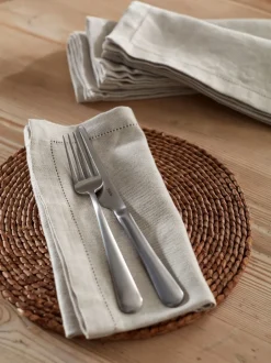 Tafellinnen En Placemats *Secret Linen Store Set of 4 Twill Napkins Natuurlijk
