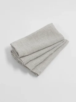 Tafellinnen En Placemats *Secret Linen Store Set of 4 Sid Stripe 100% Linen Napkins Natuurlijk