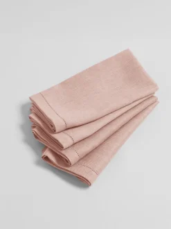 Tafellinnen En Placemats *Secret Linen Store Set of 4 Twill Napkins Lichtroze