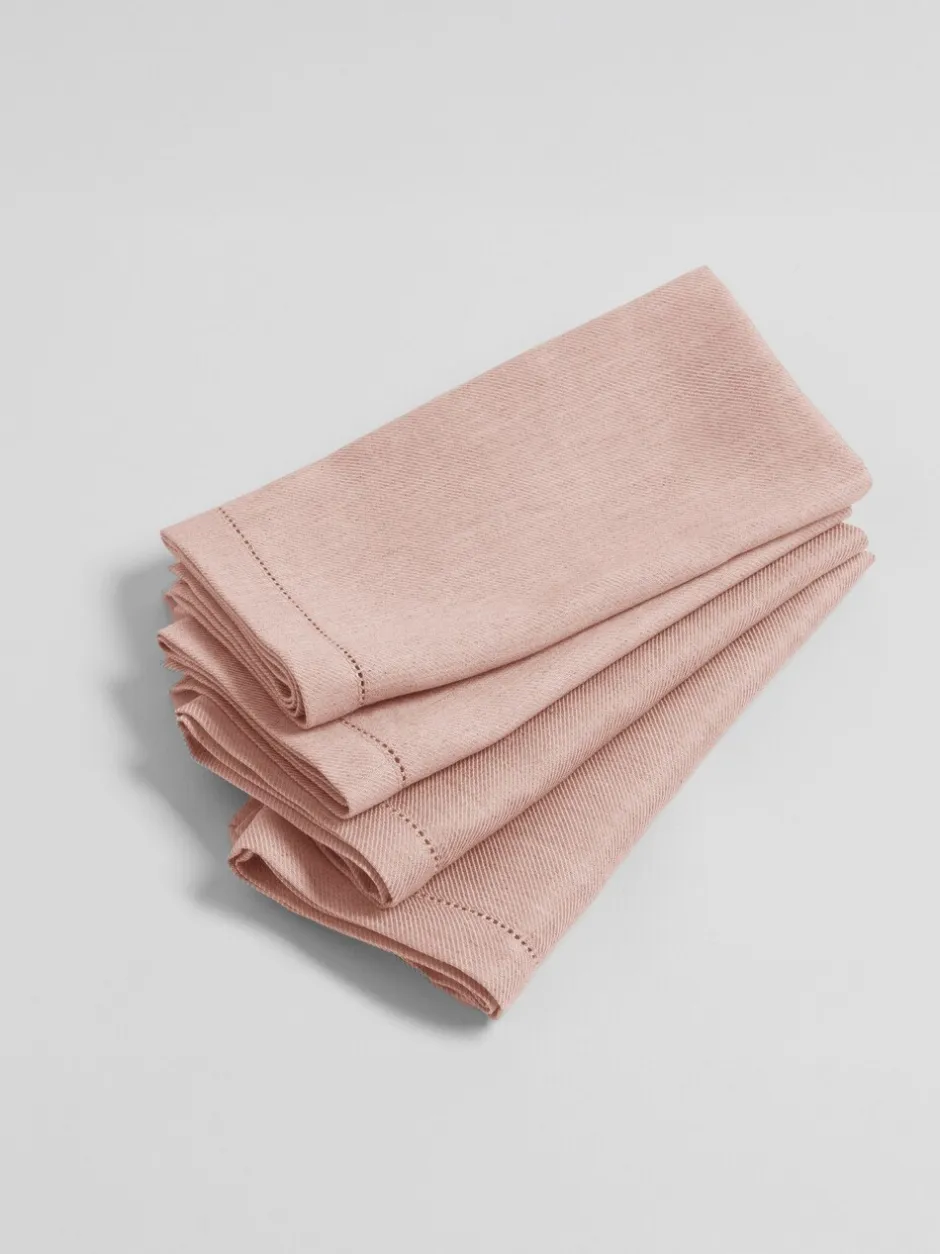 Tafellinnen En Placemats *Secret Linen Store Set of 4 Twill Napkins Lichtroze