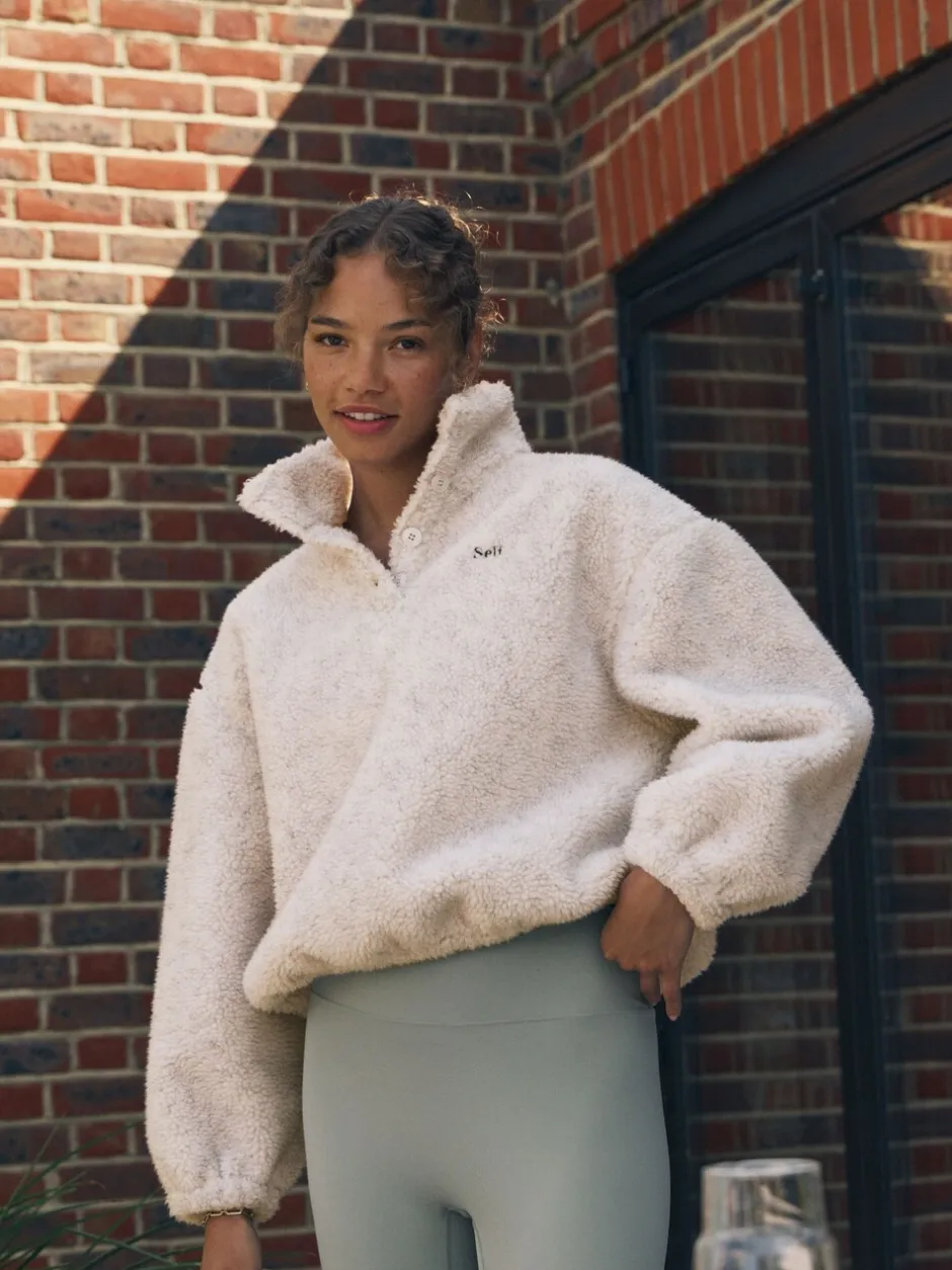 Hoody's En Sweatshirts|self. Buttons Neck Jumper