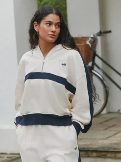 Loungewear|Hoody's En Sweatshirts*self. Fleecetrui met korte rits