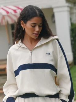 Loungewear|Hoody's En Sweatshirts*self. Fleecetrui met korte rits