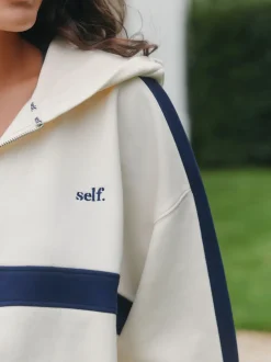 Loungewear|Hoody's En Sweatshirts*self. Fleecetrui met korte rits