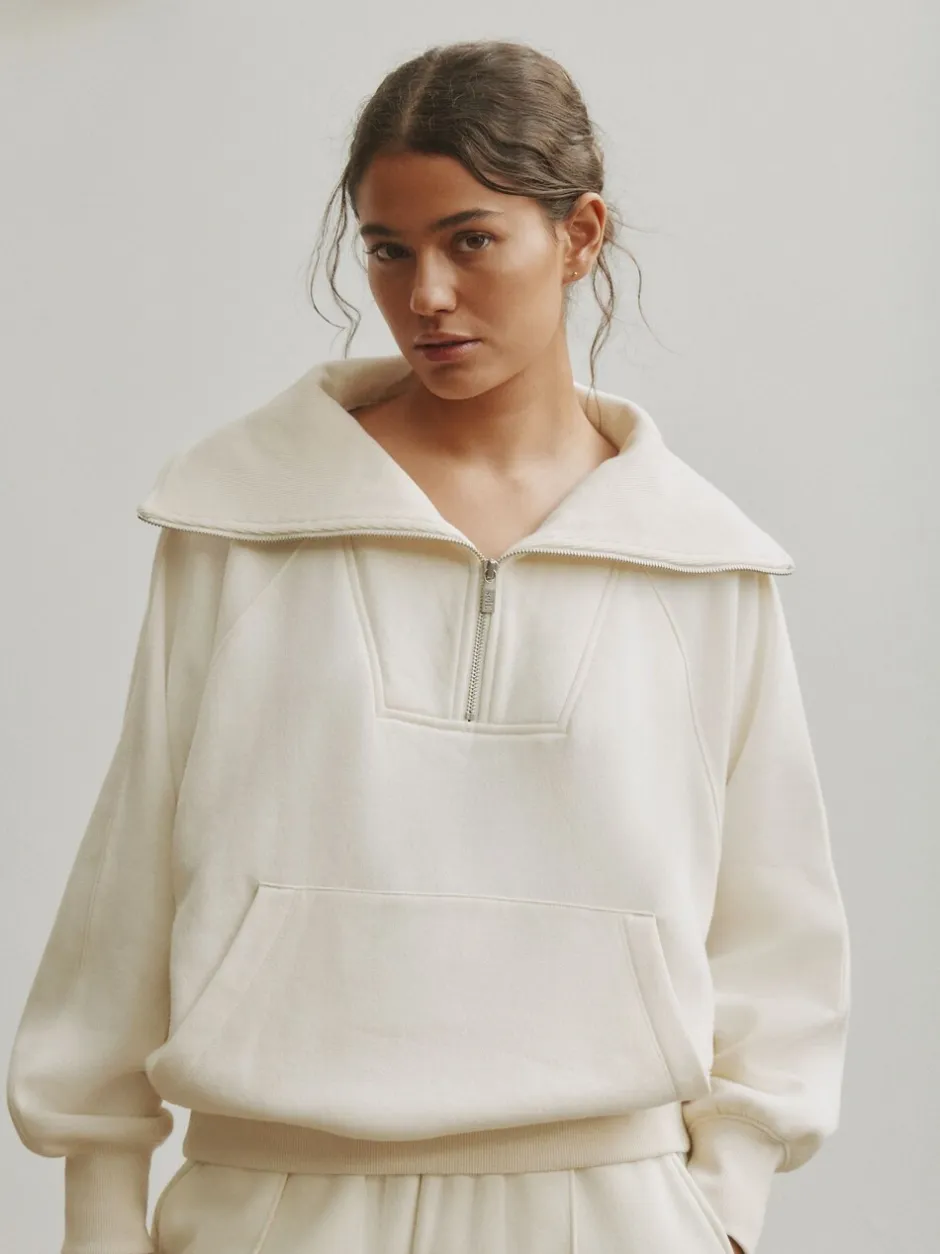 Hoody's En Sweatshirts|self. Half Zip Collar Sweatshirt