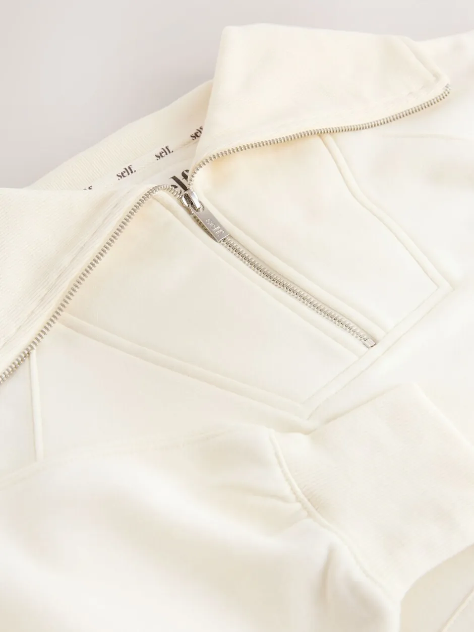 Hoody's En Sweatshirts|self. Half Zip Collar Sweatshirt