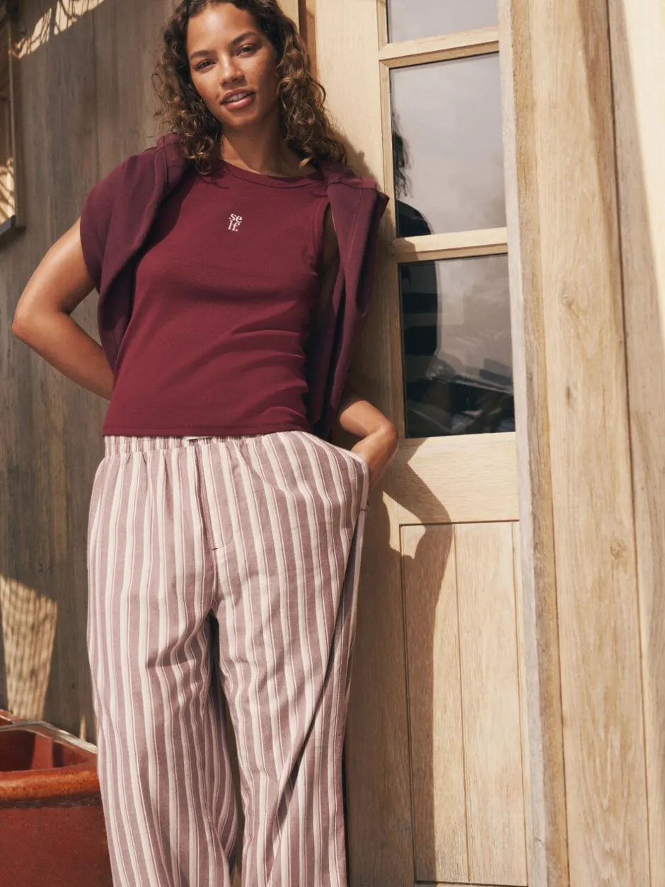 Pyjama's|Alle Nacht- En Loungekleding|self. Ribbed Vest Top and Long Leg Pyjamas Set