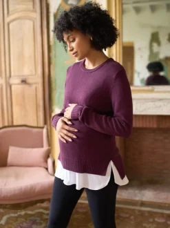 Gebreide Kleding|Moederschap*Seraphine Cotton Blend Maternity & Nursing Jumper & Shirt