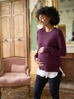 Gebreide Kleding|Moederschap*Seraphine Cotton Blend Maternity & Nursing Jumper & Shirt
