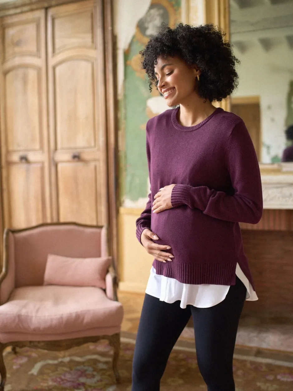 Gebreide Kleding|Moederschap*Seraphine Cotton Blend Maternity & Nursing Jumper & Shirt