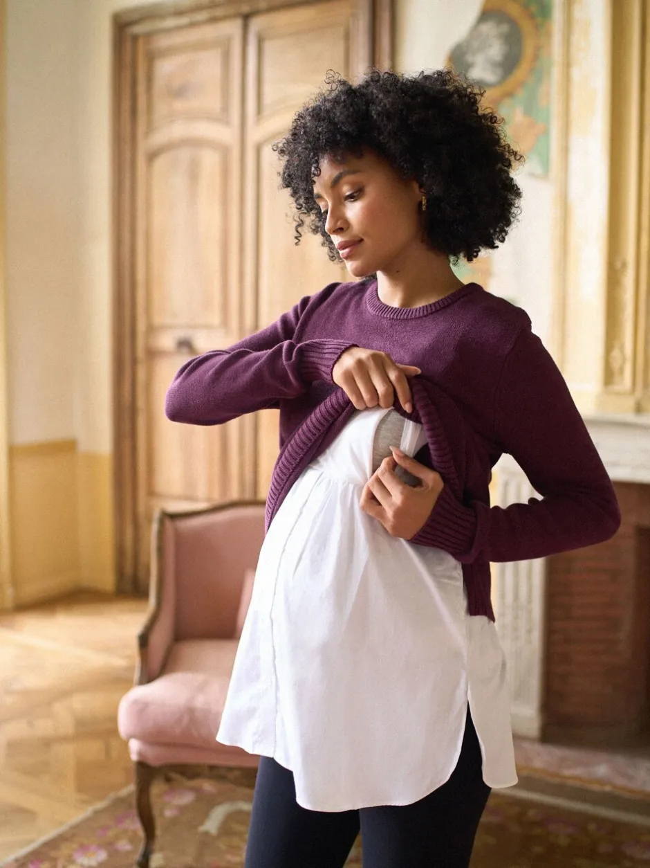Gebreide Kleding|Moederschap*Seraphine Cotton Blend Maternity & Nursing Jumper & Shirt