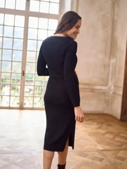 Gebreide Kleding|Jurken*Seraphine Crew Neck Layered Knit Maternity Dress