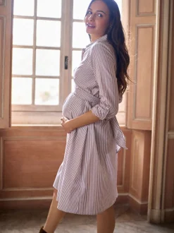 Moederschap|Seraphine Maternity & Nursing Midi Wrap Shirt Dress