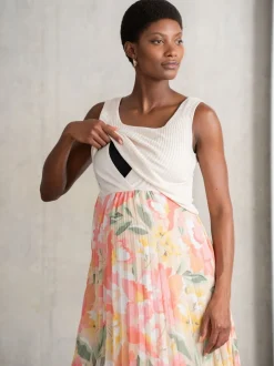 Moederschap|Seraphine Maternity Cream Dress with Topper