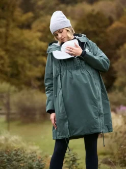 Jassen En Jacks|Moederschap|Seraphine Maternity Green Lightweight Parka