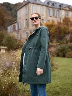 Jassen En Jacks|Moederschap|Seraphine Maternity Green Lightweight Parka