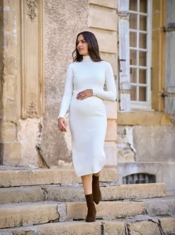 Gebreide Kleding|Jurken|Seraphine Maternity Premium Rib Knit and Nursing Dress
