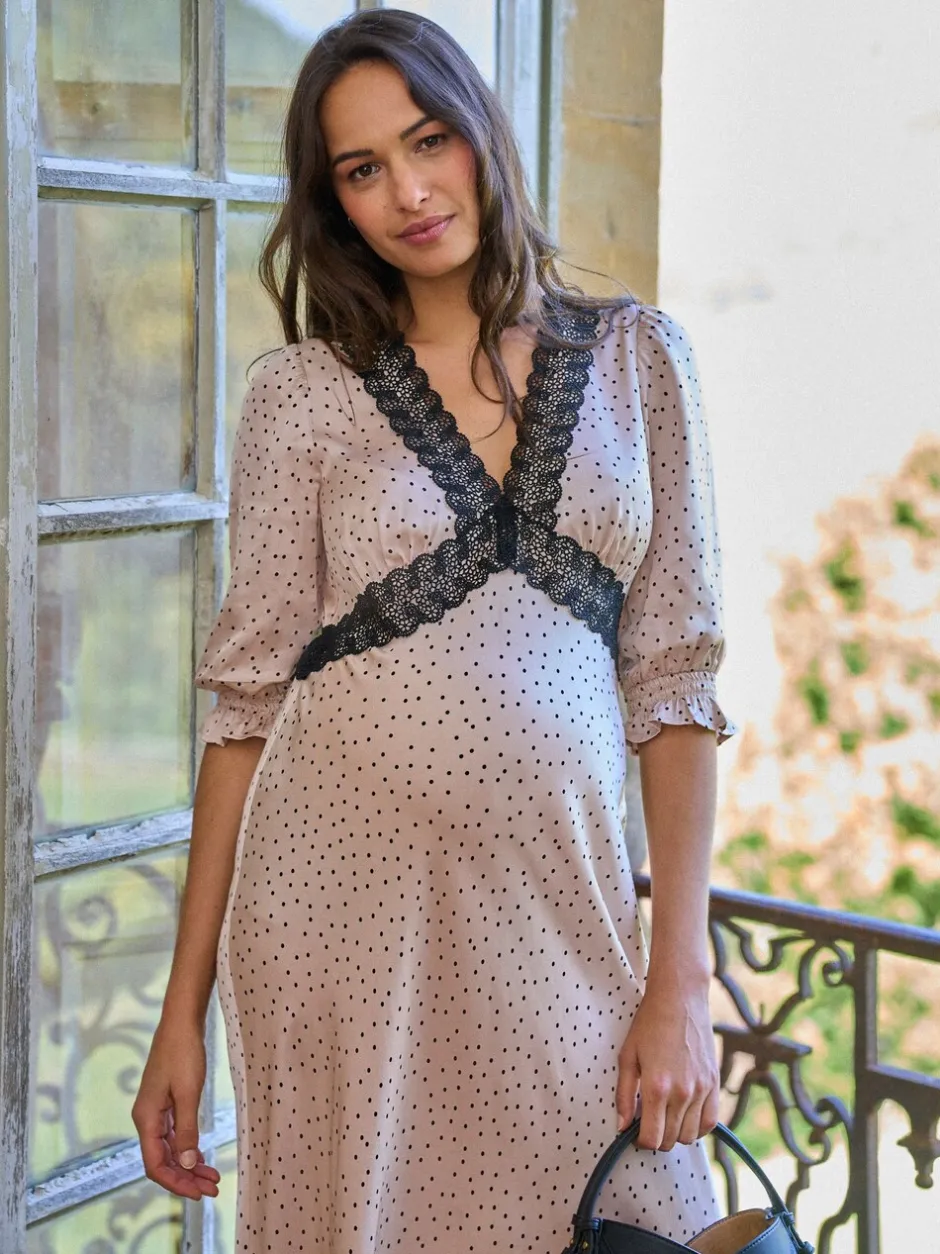 Gelegenheidskleding|Moederschap*Seraphine Maternity Tea Dress With Lace Trim