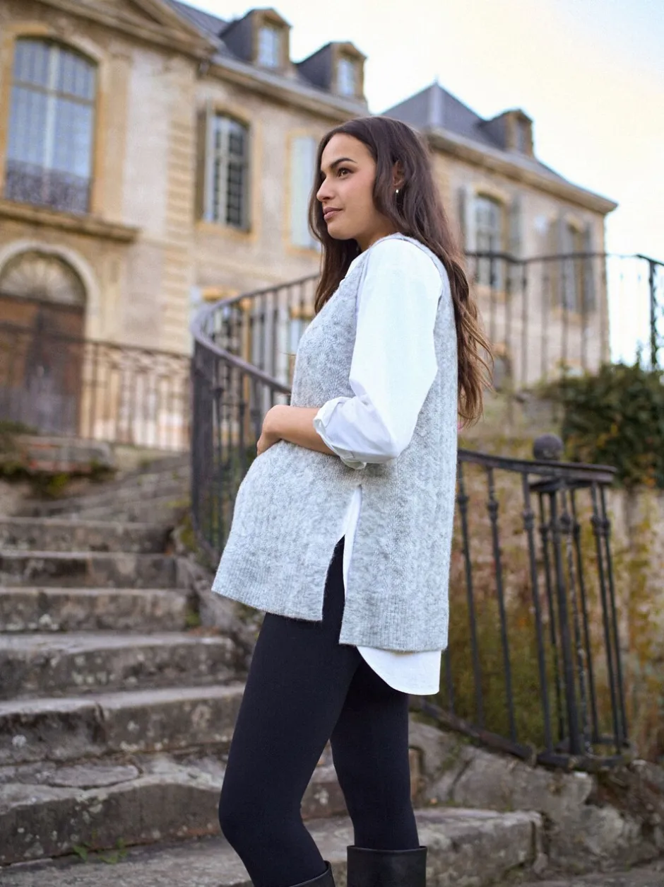 Moederschap*Seraphine Maternity Wool Blend Pointelle Vest