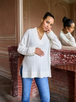 Moederschap|Seraphine Maternity Wool Blend Pointelle Jumper
