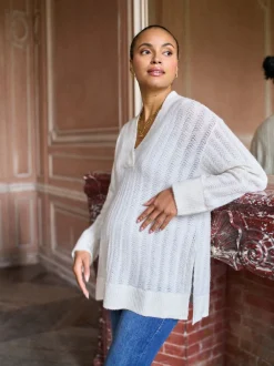 Moederschap|Seraphine Maternity Wool Blend Pointelle Jumper