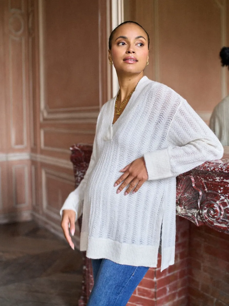 Moederschap|Seraphine Maternity Wool Blend Pointelle Jumper