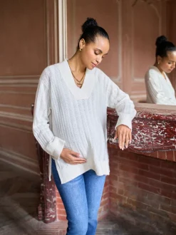 Moederschap|Seraphine Maternity Wool Blend Pointelle Jumper