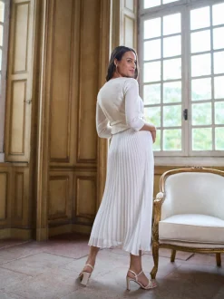 Gelegenheidskleding|Jurken|Seraphine Occasion Maternity & Nursing Bridal Dress With Tweed Bodice & Floaty Pleated Skirt