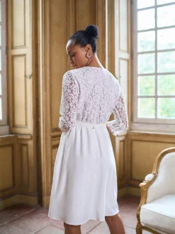 Gelegenheidskleding|Jurken|Seraphine Premium Lace Bodice Maternity & Nursing Occasion Bridal Dress