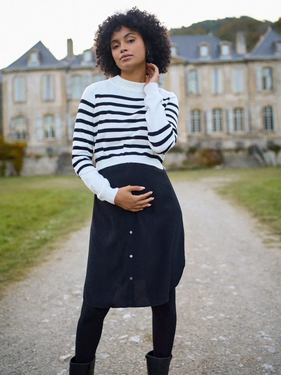 Gebreide Kleding|Jurken*Seraphine zwangerschap & gebreide topjurk voor borstvoeding