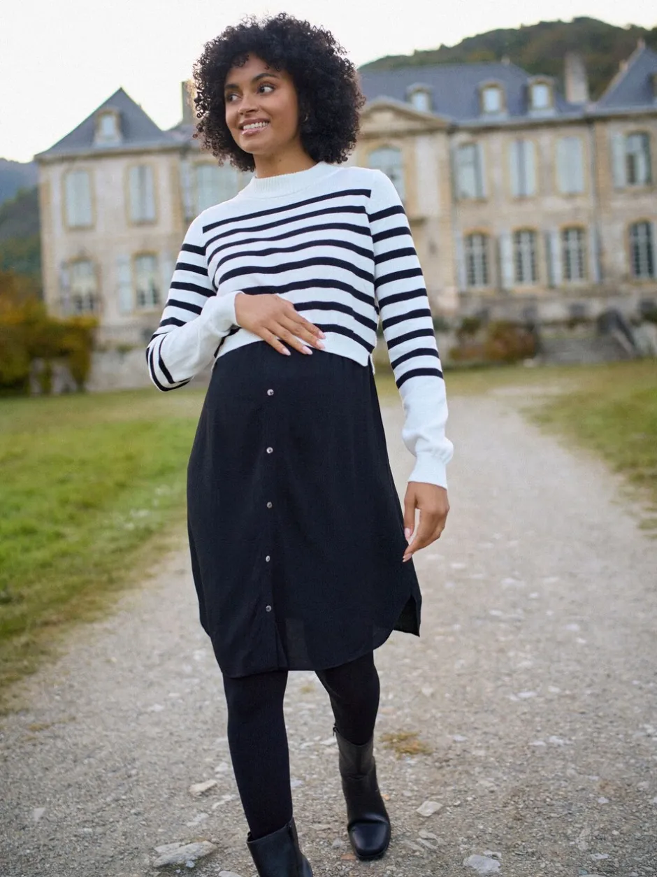 Gebreide Kleding|Jurken*Seraphine zwangerschap & gebreide topjurk voor borstvoeding