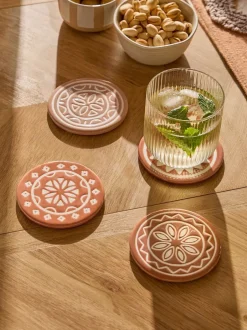 Tafellinnen En Placemats *Next Set of 4 Farah Geo Ceramic Coasters